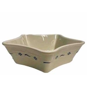 Longaberger USA Made Star Pottery Baking Serving Dish In Traditional Blue 9.5”